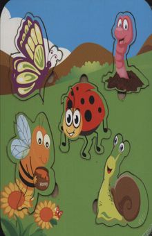 کتاب پازل چوبي آشنايي با حشرات (5 تكه)